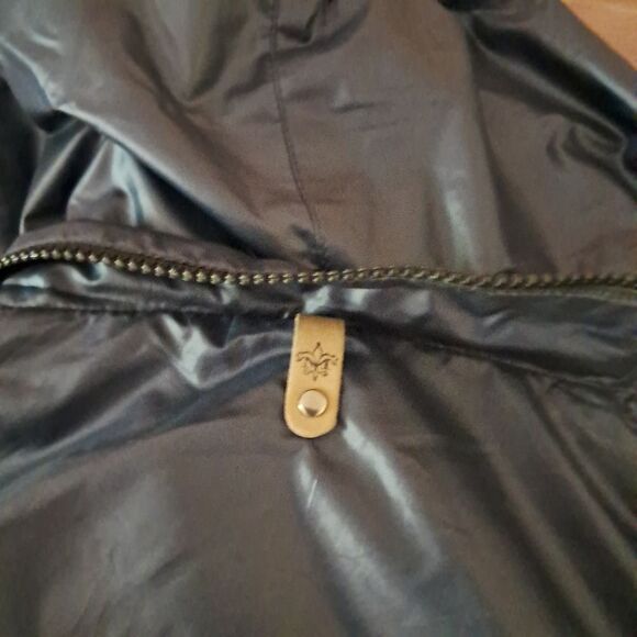 Mackage Jacket Women's Large L Navy Blue Rain Designer Windbreaker Luxury Hooded - Picture 11 of 14